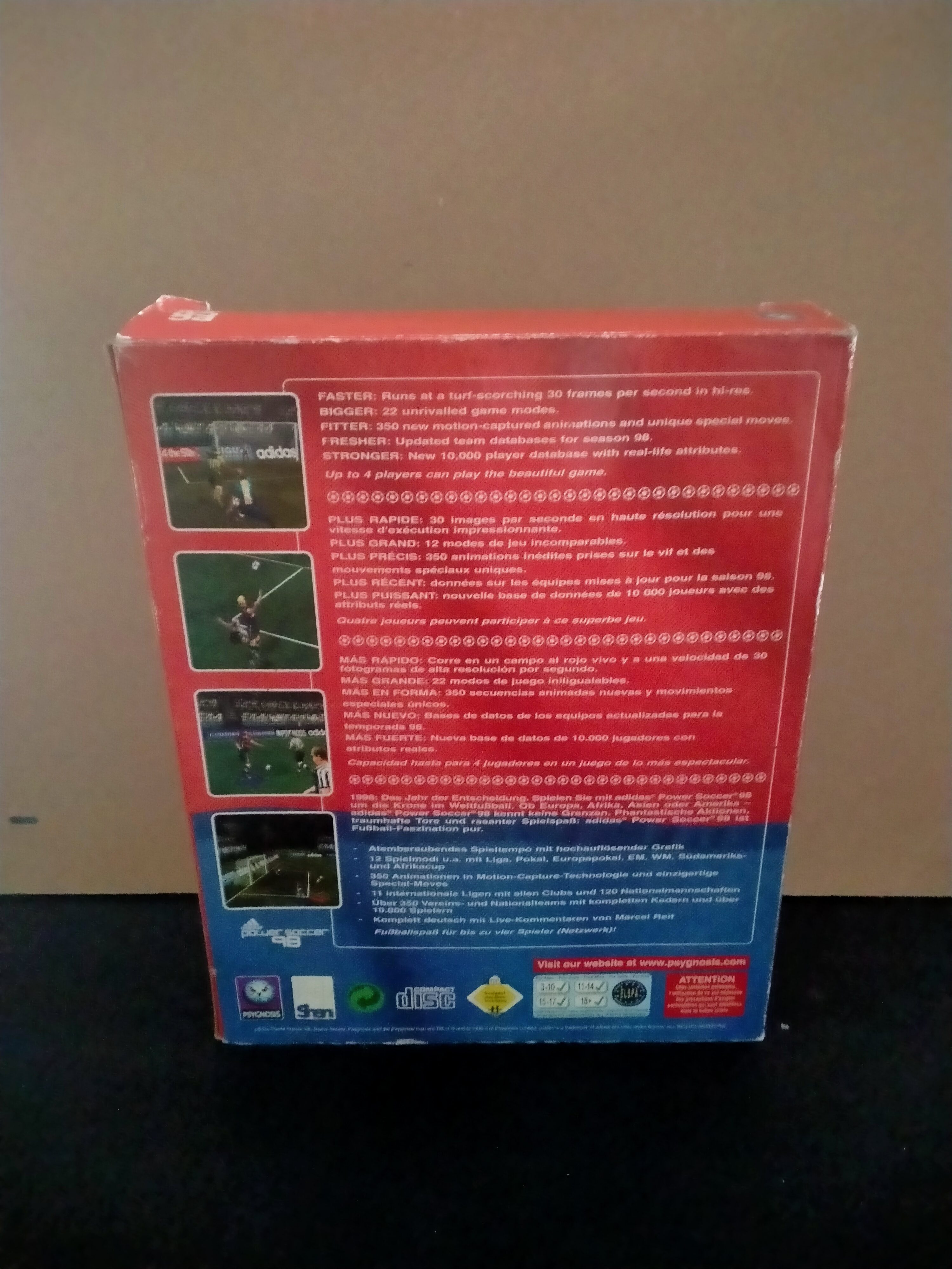 Imagen documental 2 de Adidas Power Soccer 98, formato Big Box, para Windows 95, Windows 98