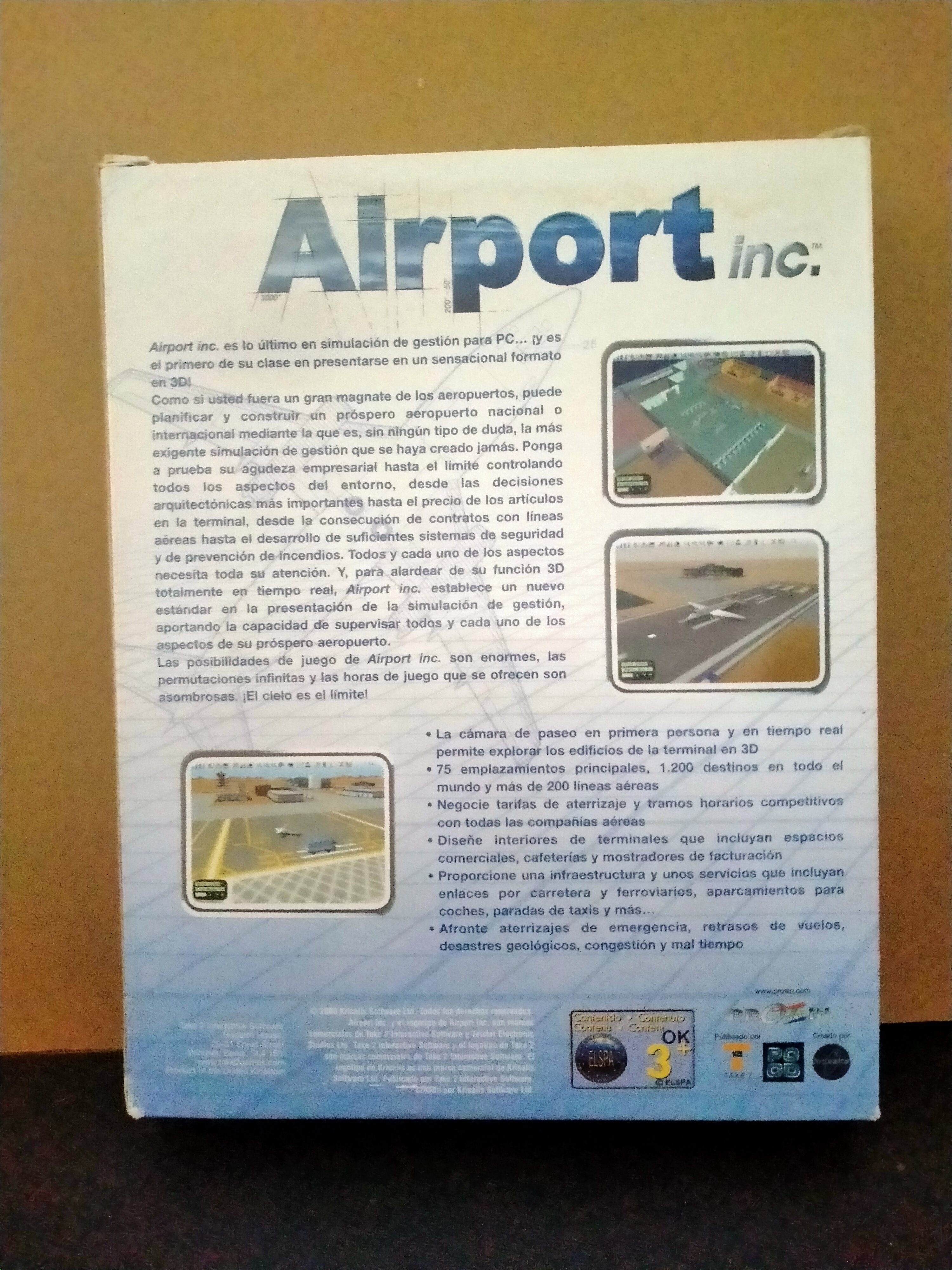 Imagen documental 2 de Airport Inc., formato Big Box, para Windows 95, Windows 98, Windows Me