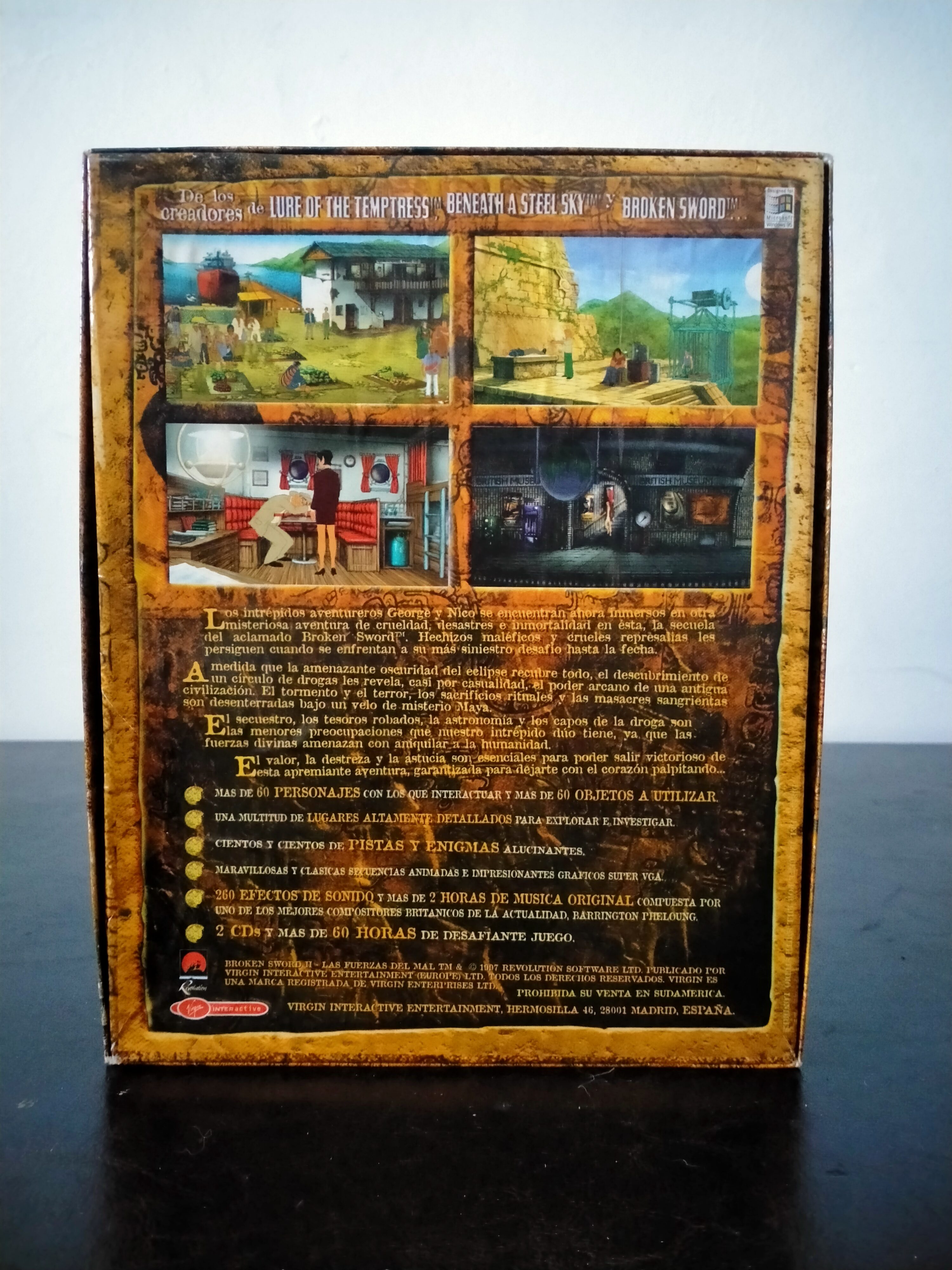 Imagen documental 2 de Broken Sword II: Las Fuerzas del Mal, formato Big Box, para Windows 95, Windows 98