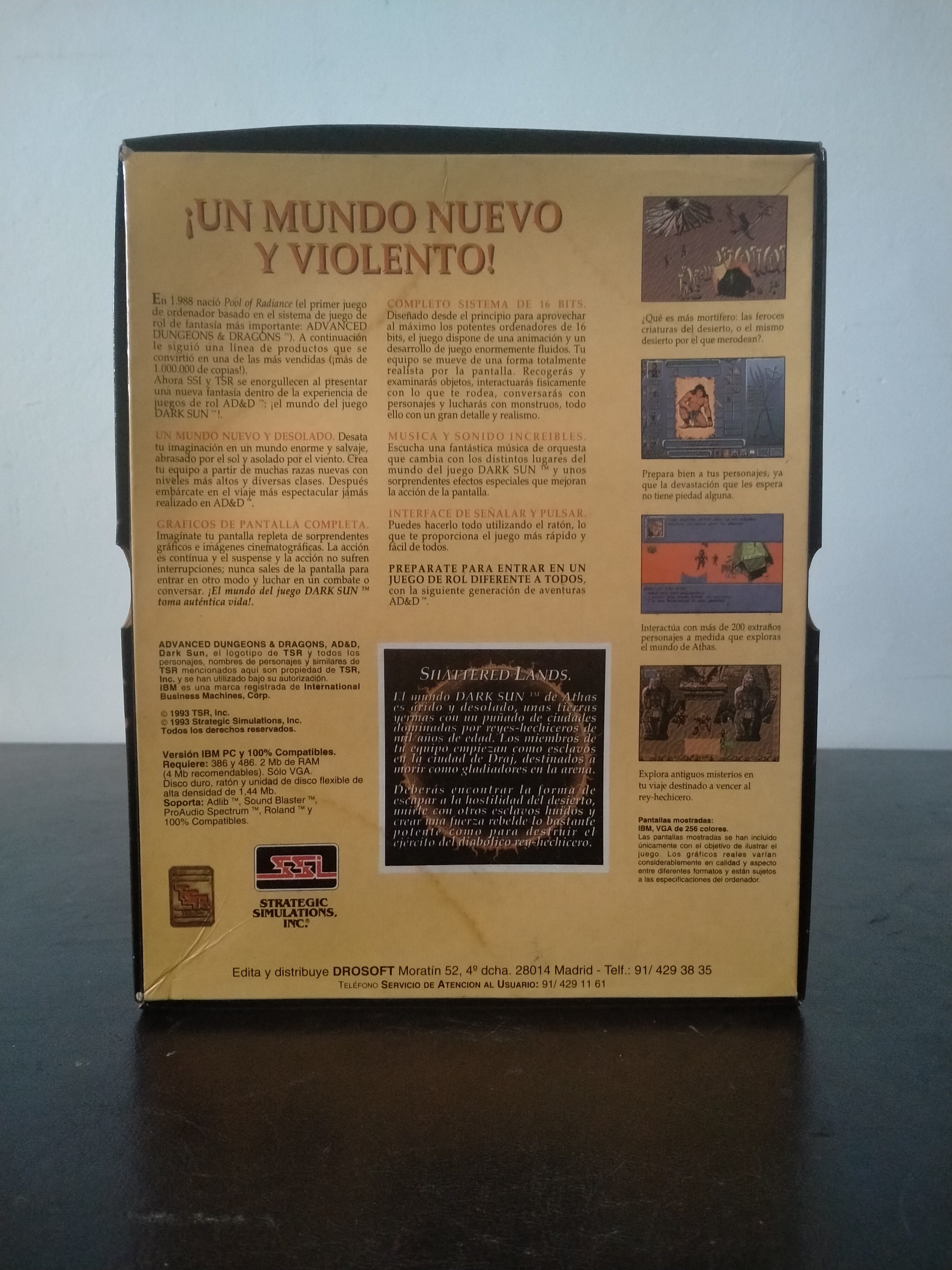 Imagen documental 2 de Dark Sun: Shattered Lands, formato Big Box, para MS-DOS
