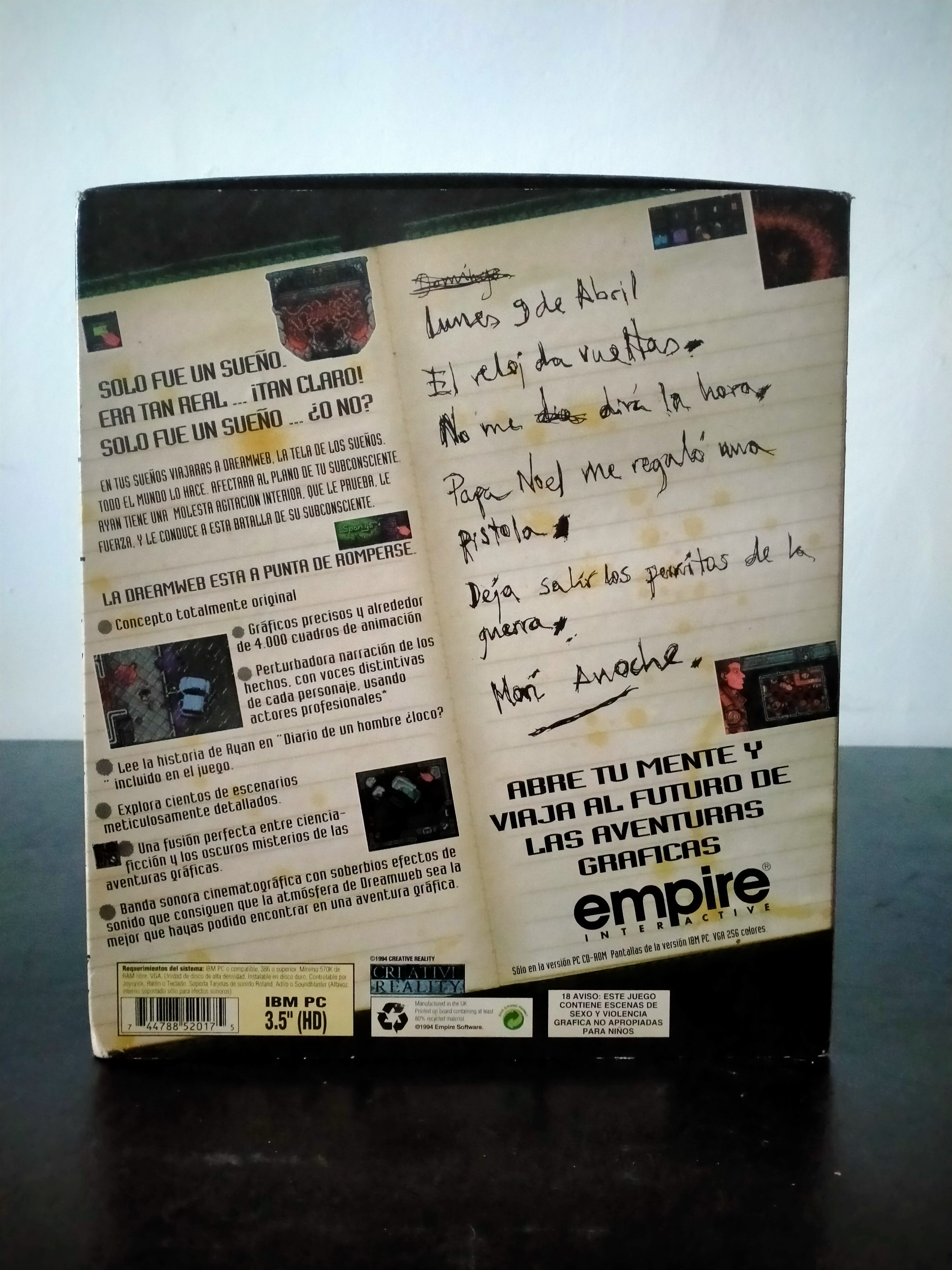 Imagen documental 2 de DreamWeb, formato Big Box, para MS-DOS