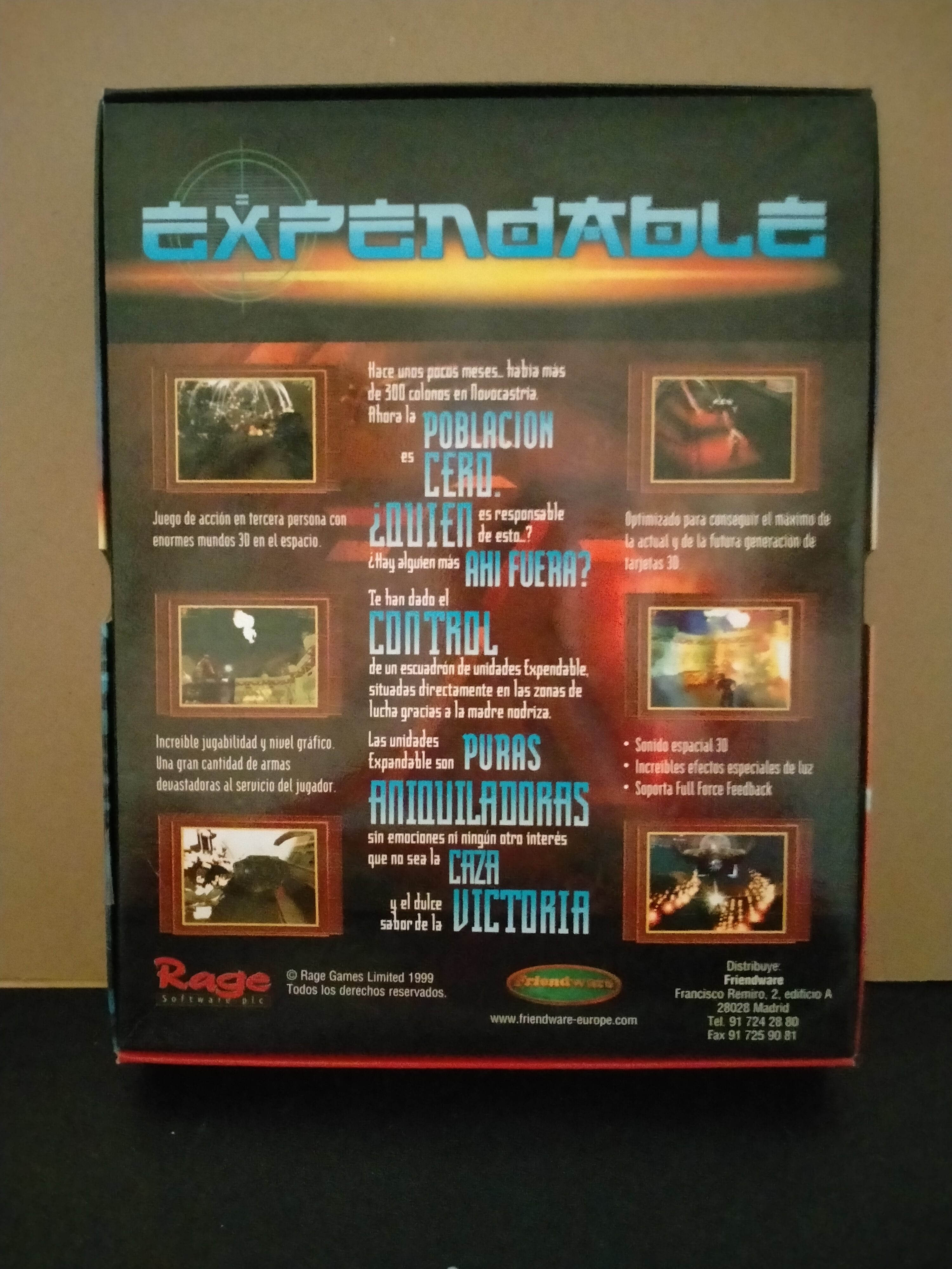 Imagen documental 2 de Expendable, formato Big Box, para Windows 95, Windows 98