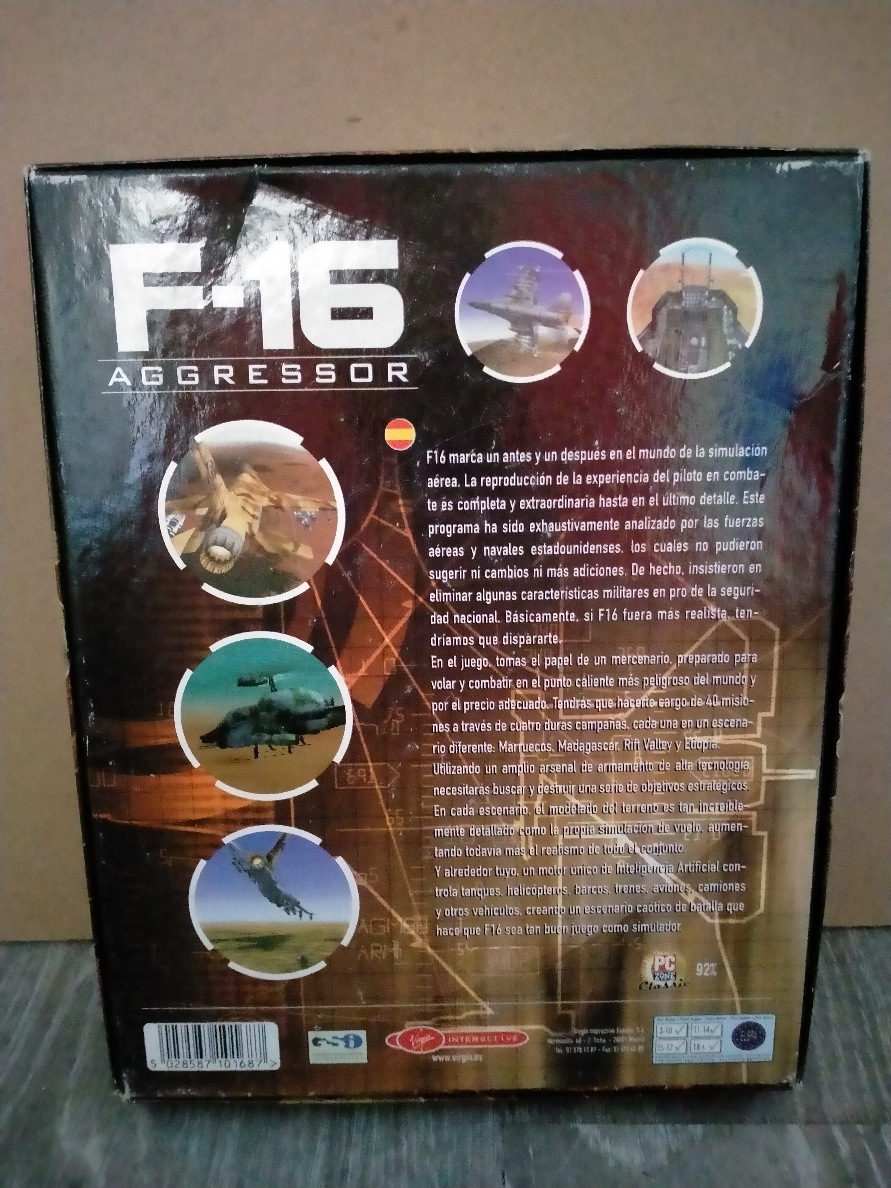 Imagen documental 2 de F-16 Aggressor, formato Big Box, para Windows 95, Windows 98