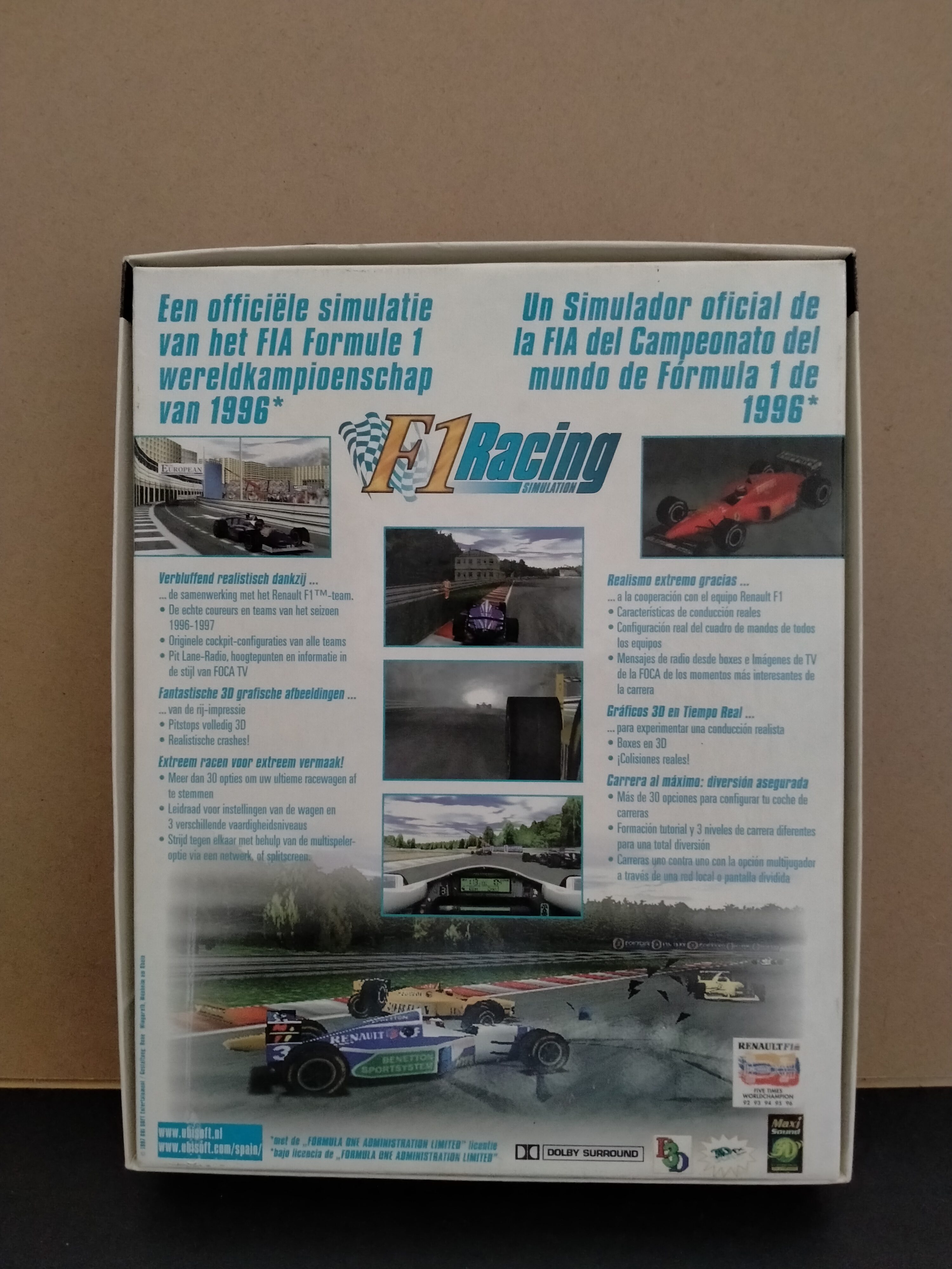 Imagen documental 2 de F1 Racing Simulation, formato Big Box, para Windows 95, Windows 98