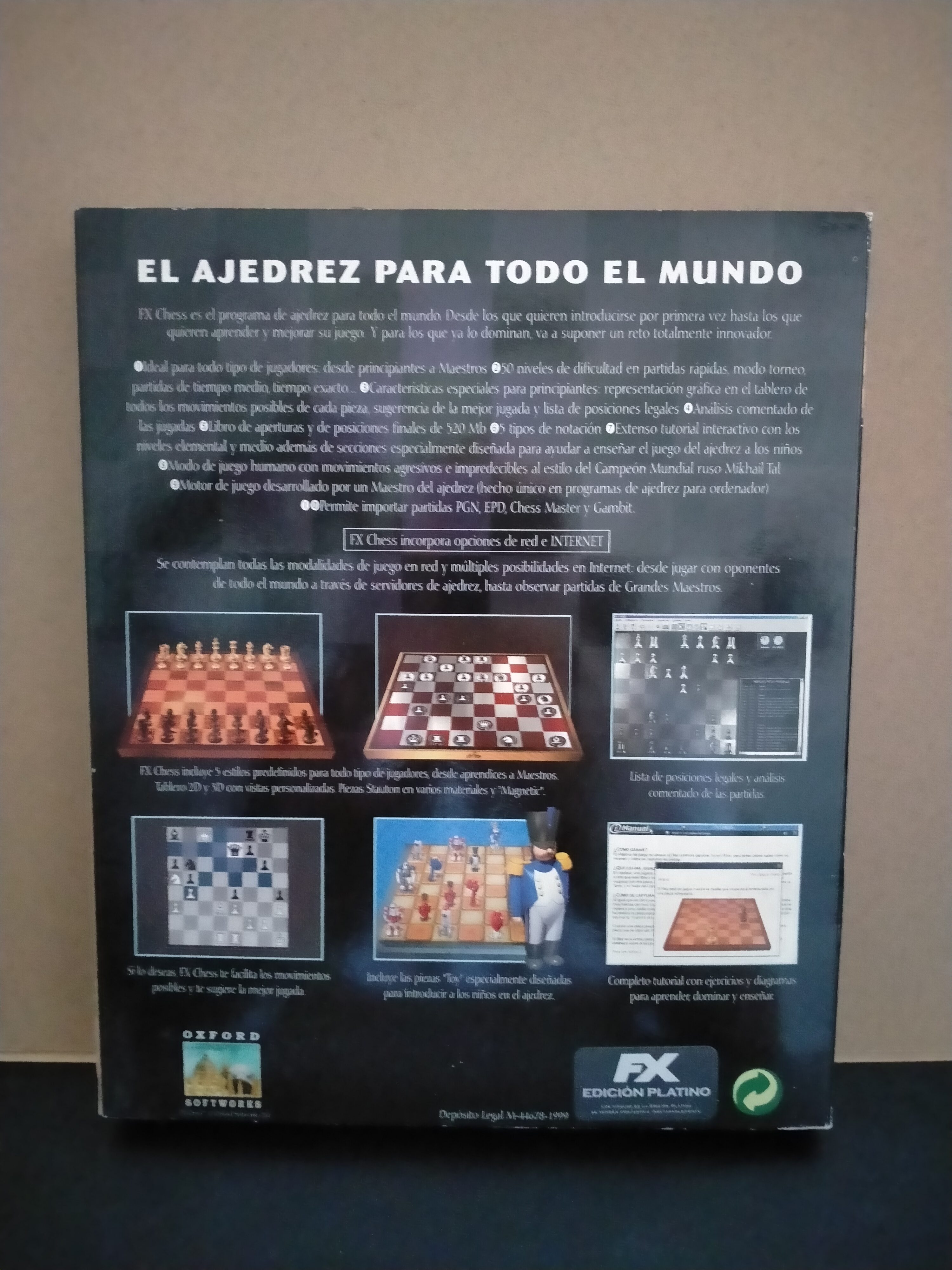 Imagen documental 2 de FX Chess, formato Big Box, para Windows 98, Windows Me, Windows XP