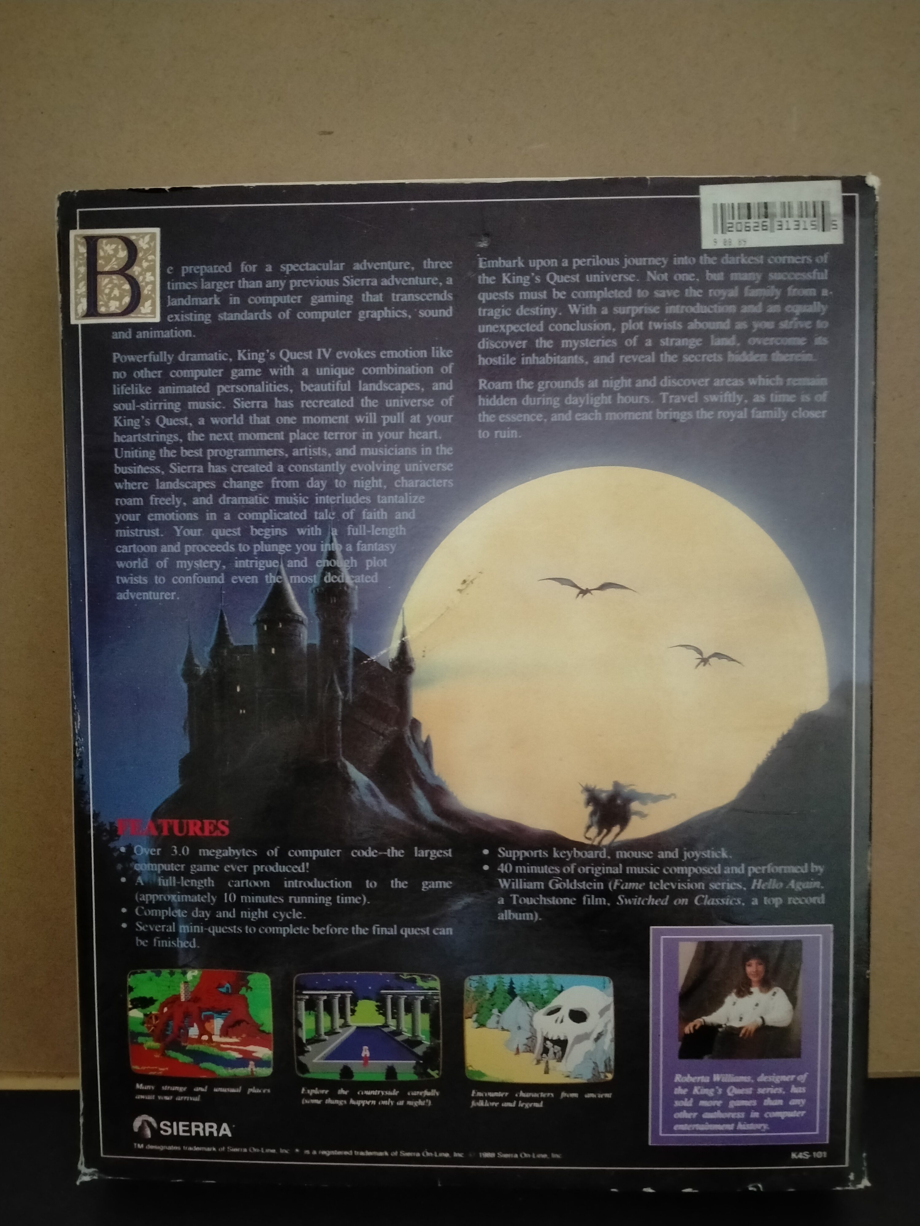 Imagen documental 2 de King's Quest IV: The Perils of Rosella, formato Big Box, para MS-DOS, Win3.x, Windows 95