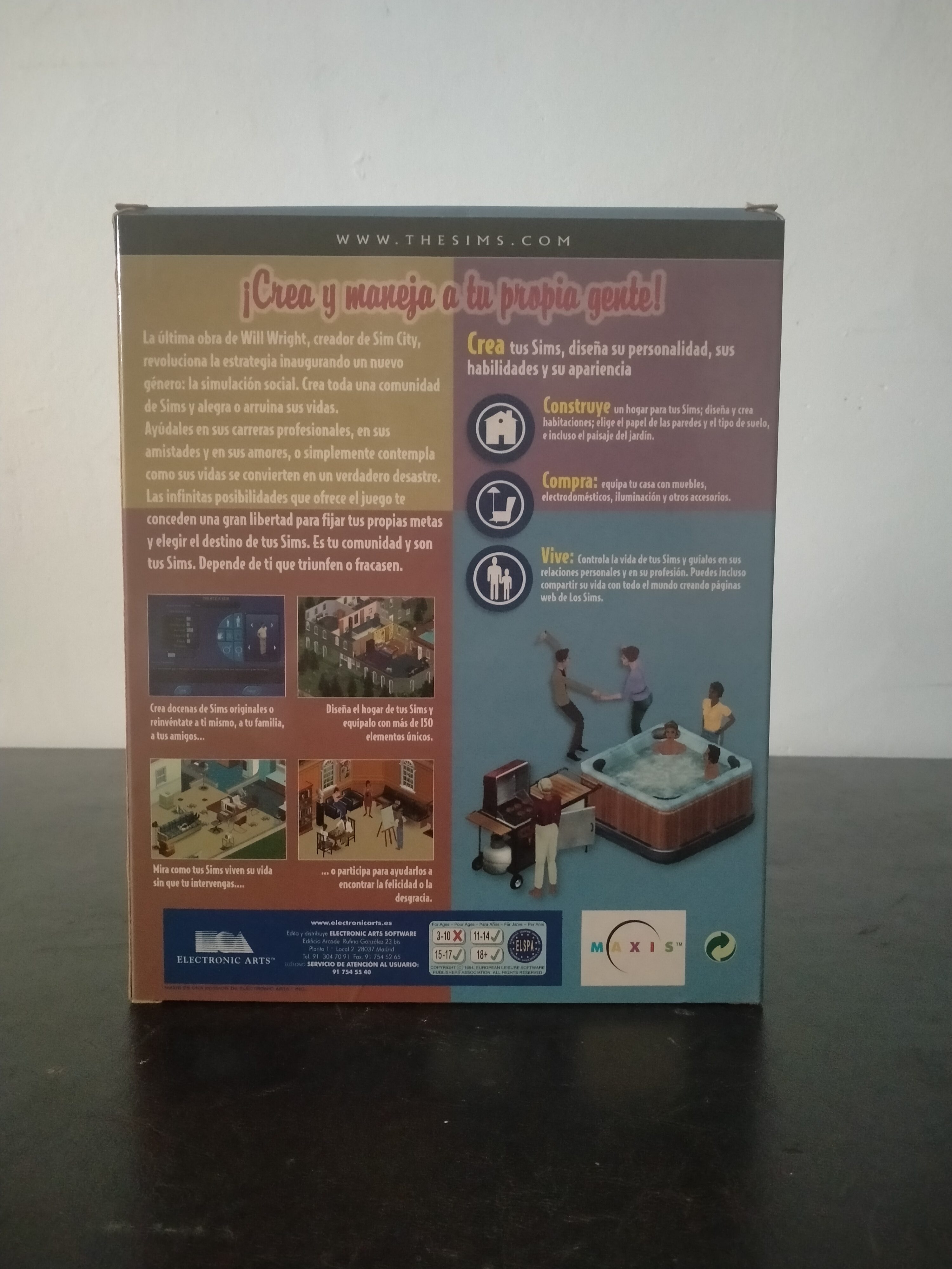Imagen documental 2 de Los Sims, formato Big Box, para Windows 95, Windows 98