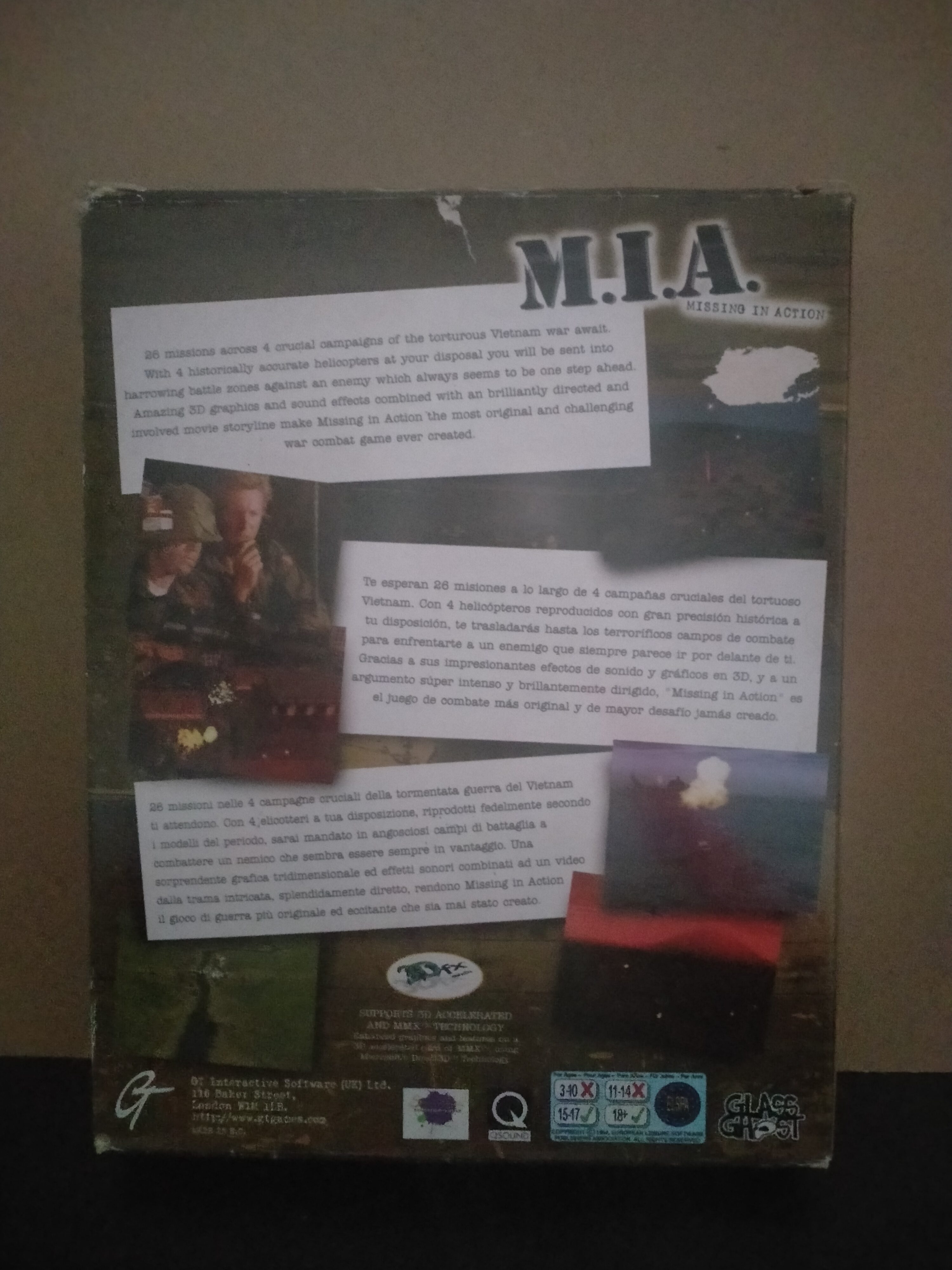 Imagen documental 2 de M.I.A. (Missing In Action), formato Big Box, para Windows 95, Windows 98, Windows Me