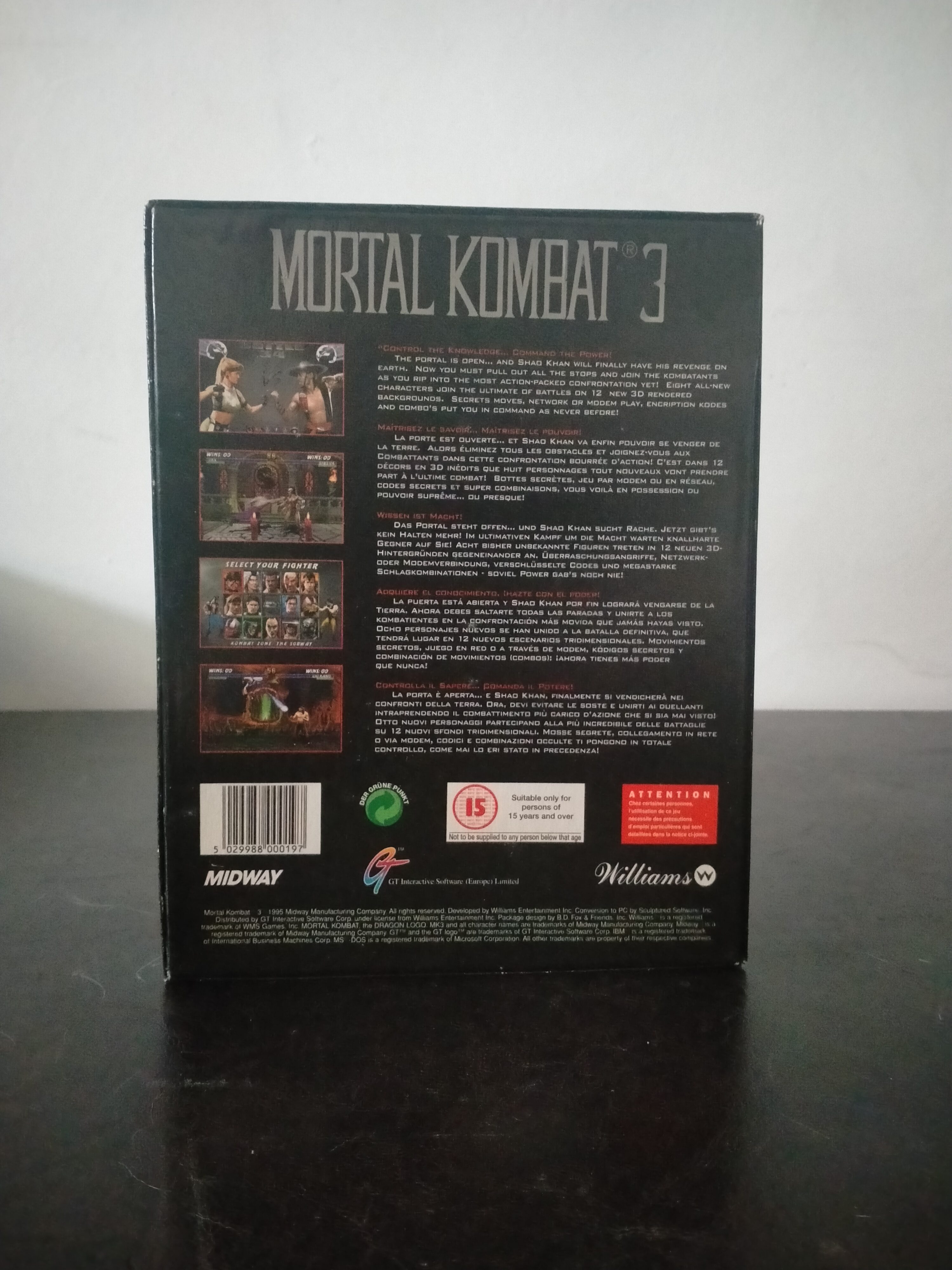 Imagen documental 2 de Mortal Kombat 3, formato Big Box, para MS-DOS