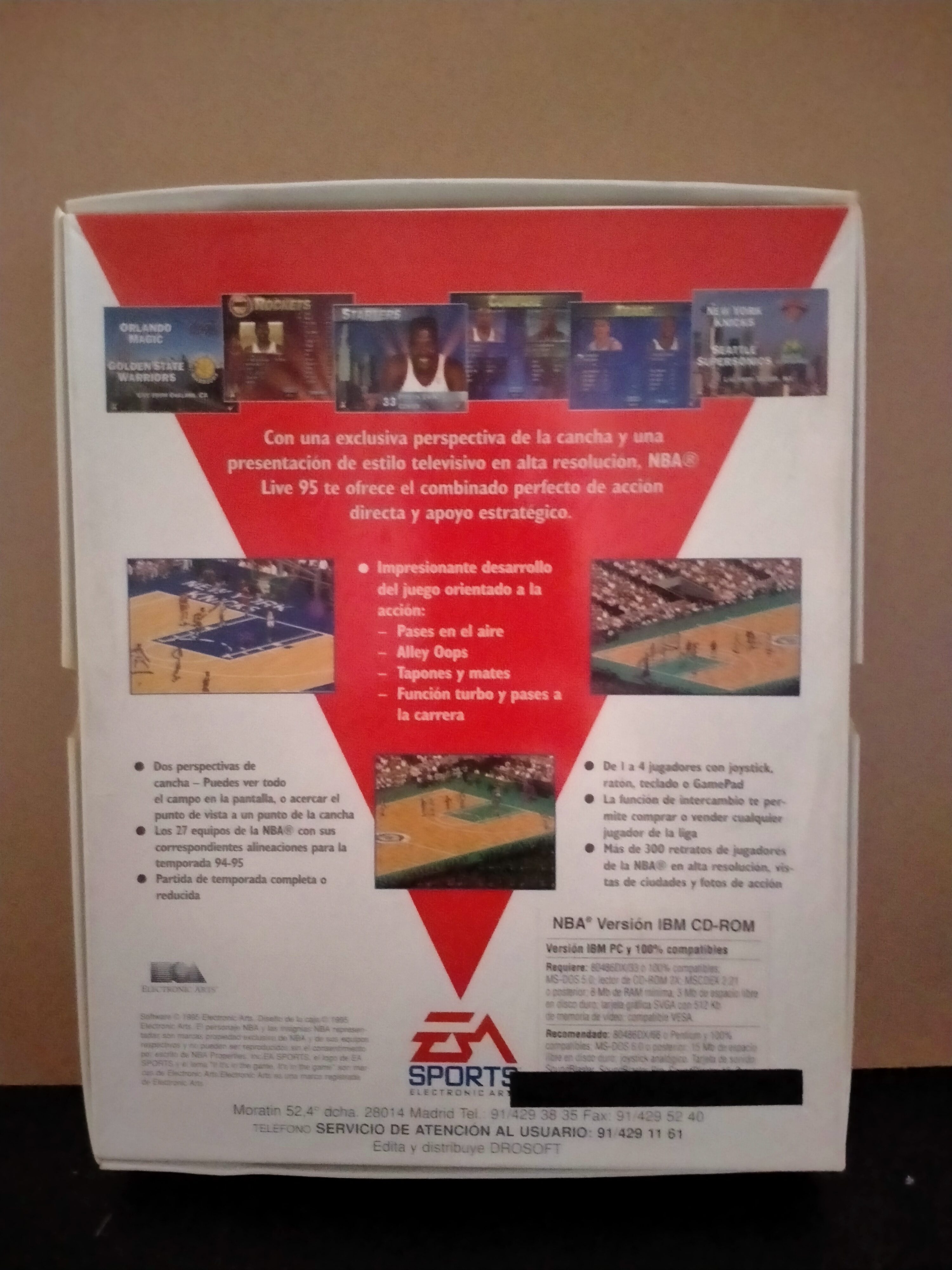 Imagen documental 2 de NBA Live 95, formato Big Box, para MS-DOS, Windows 95, Windows 98