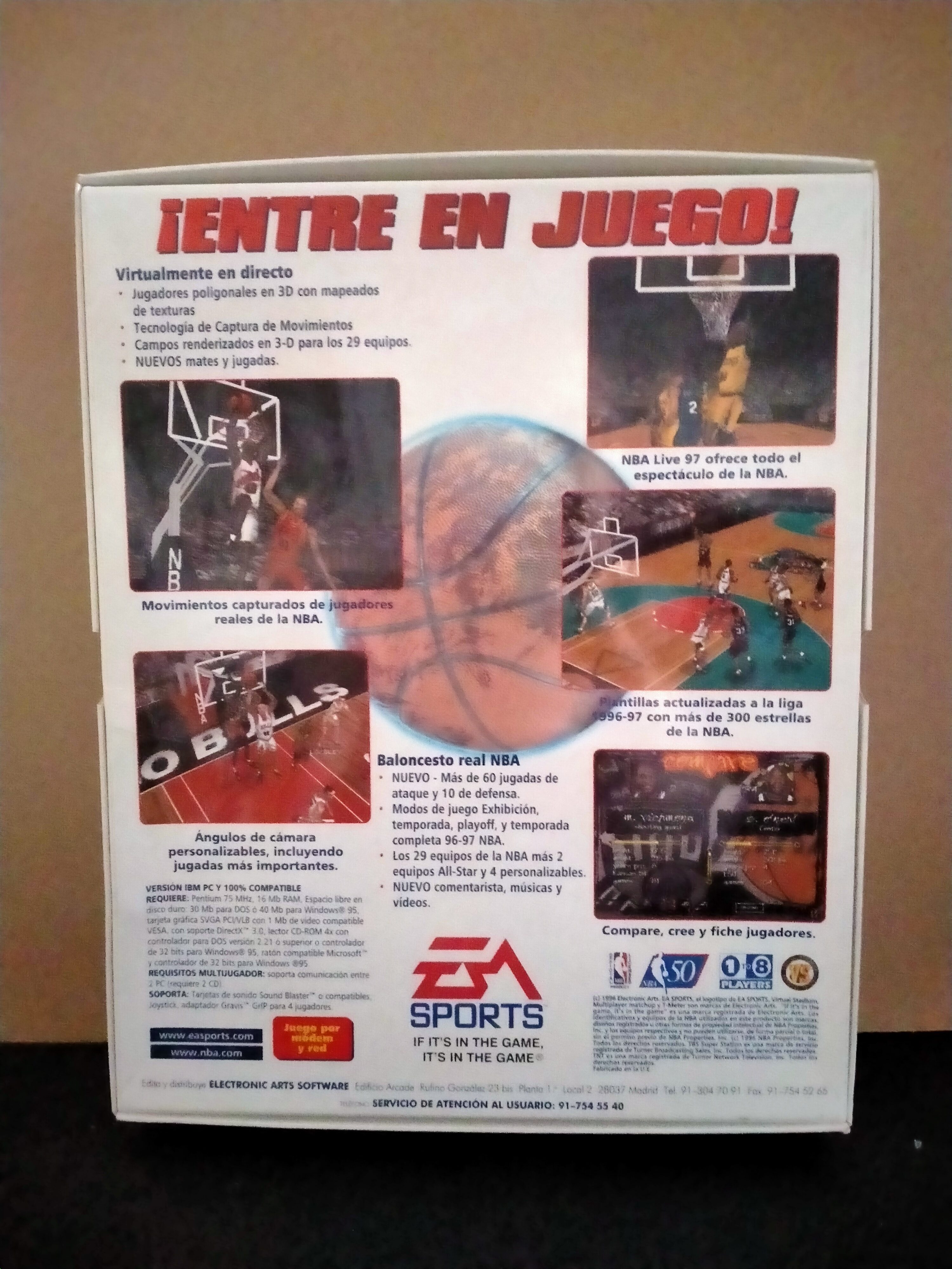 Imagen documental 2 de NBA Live 97, formato Big Box, para MS-DOS, Windows 95, Windows 98