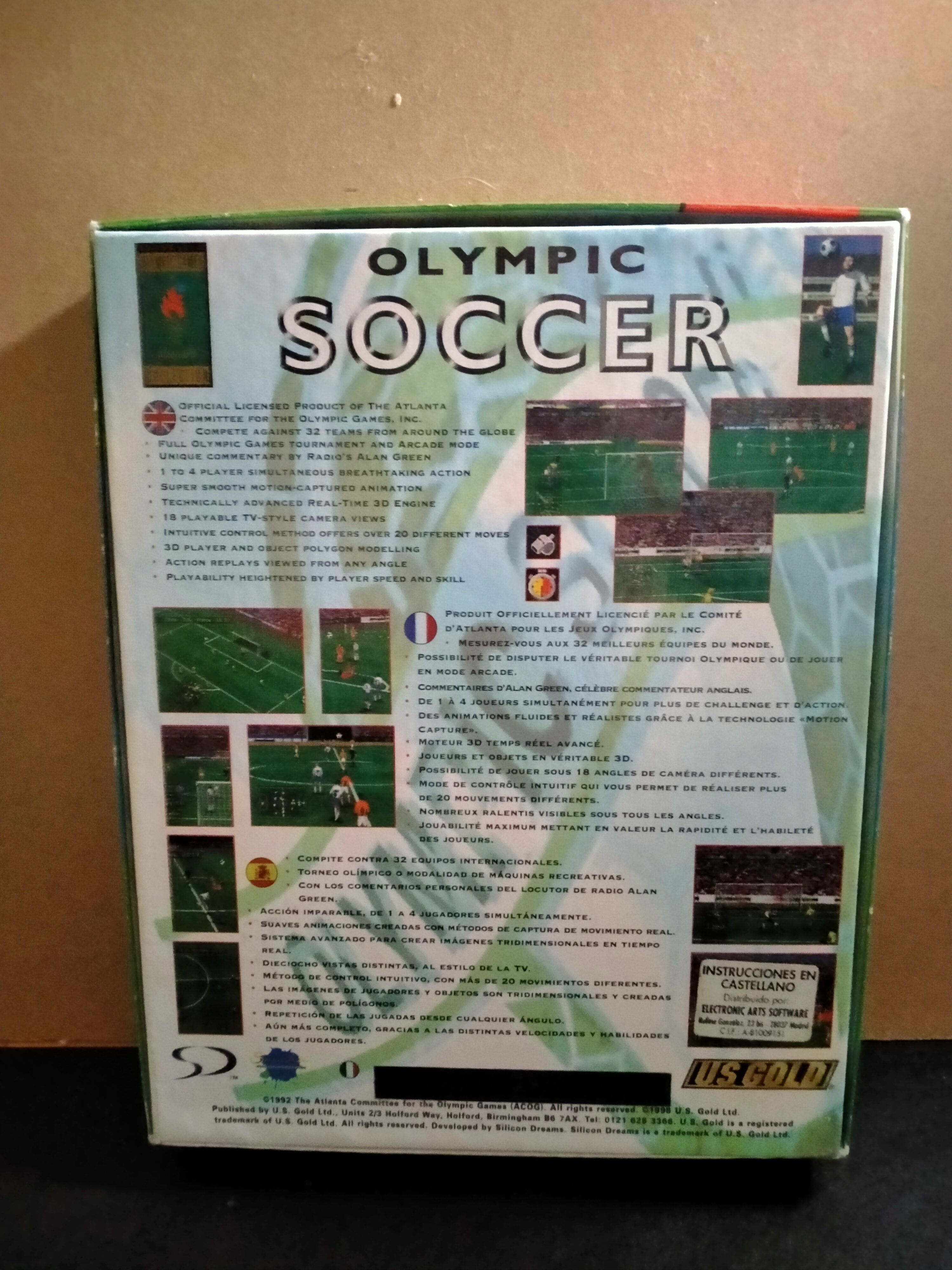 Imagen documental 2 de Olympic Soccer: Atlanta 1996, formato Big Box, para MS-DOS, Windows 95, Windows 98