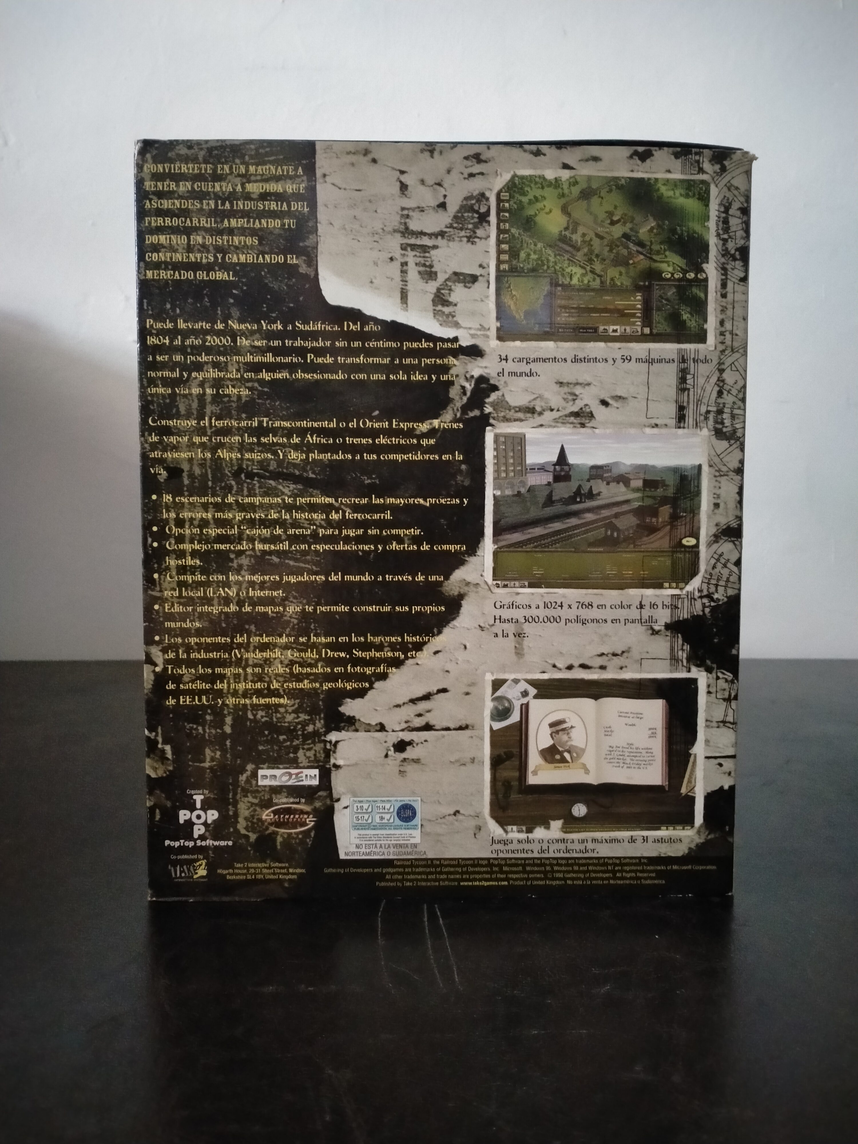 Imagen documental 2 de Railroad Tycoon II, formato Big Box, para Windows 95, Windows 98, Windows NT