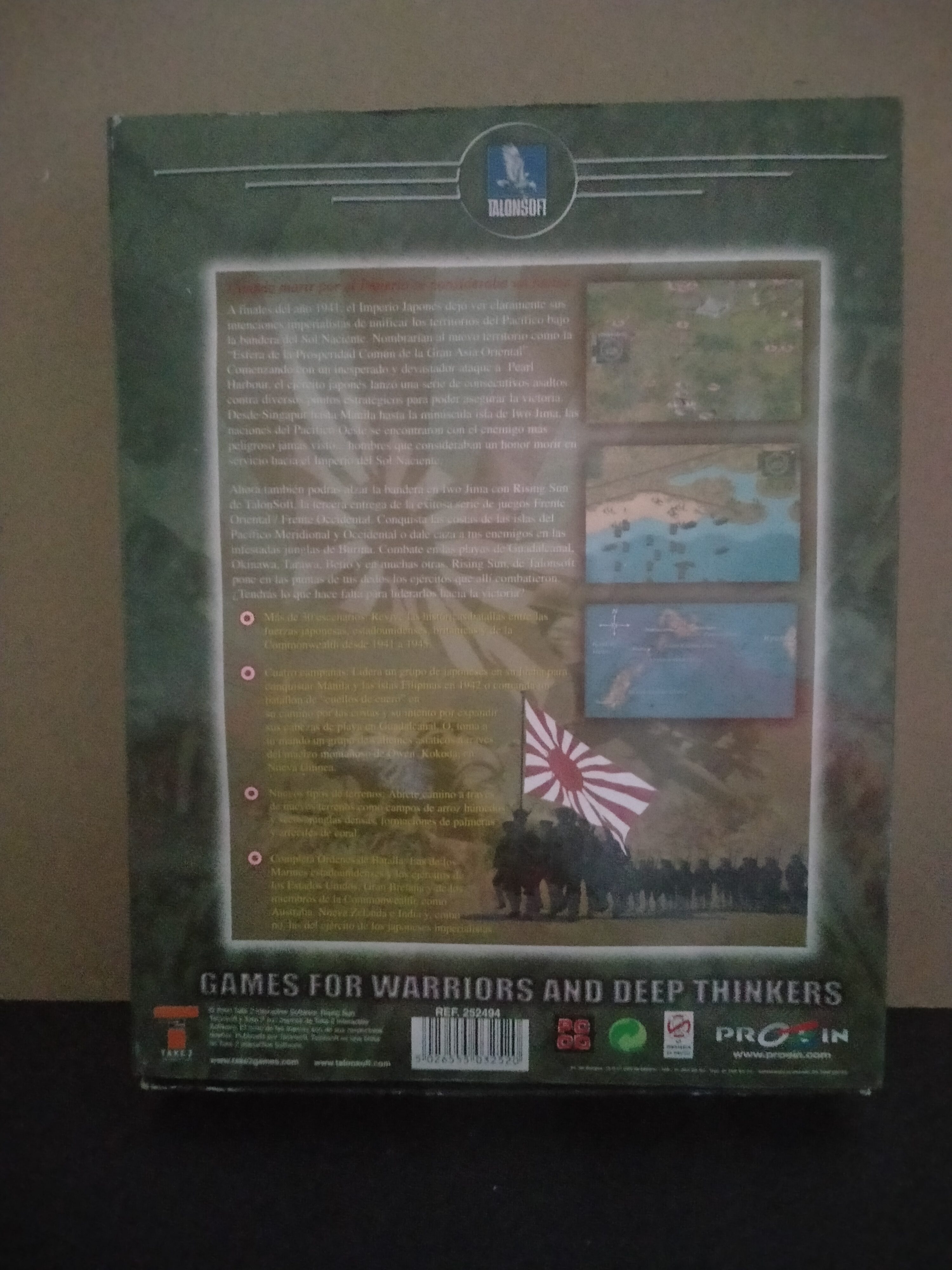 Imagen documental 2 de Rising Sun, formato Big Box, para Windows 95, Windows 98, Windows Me