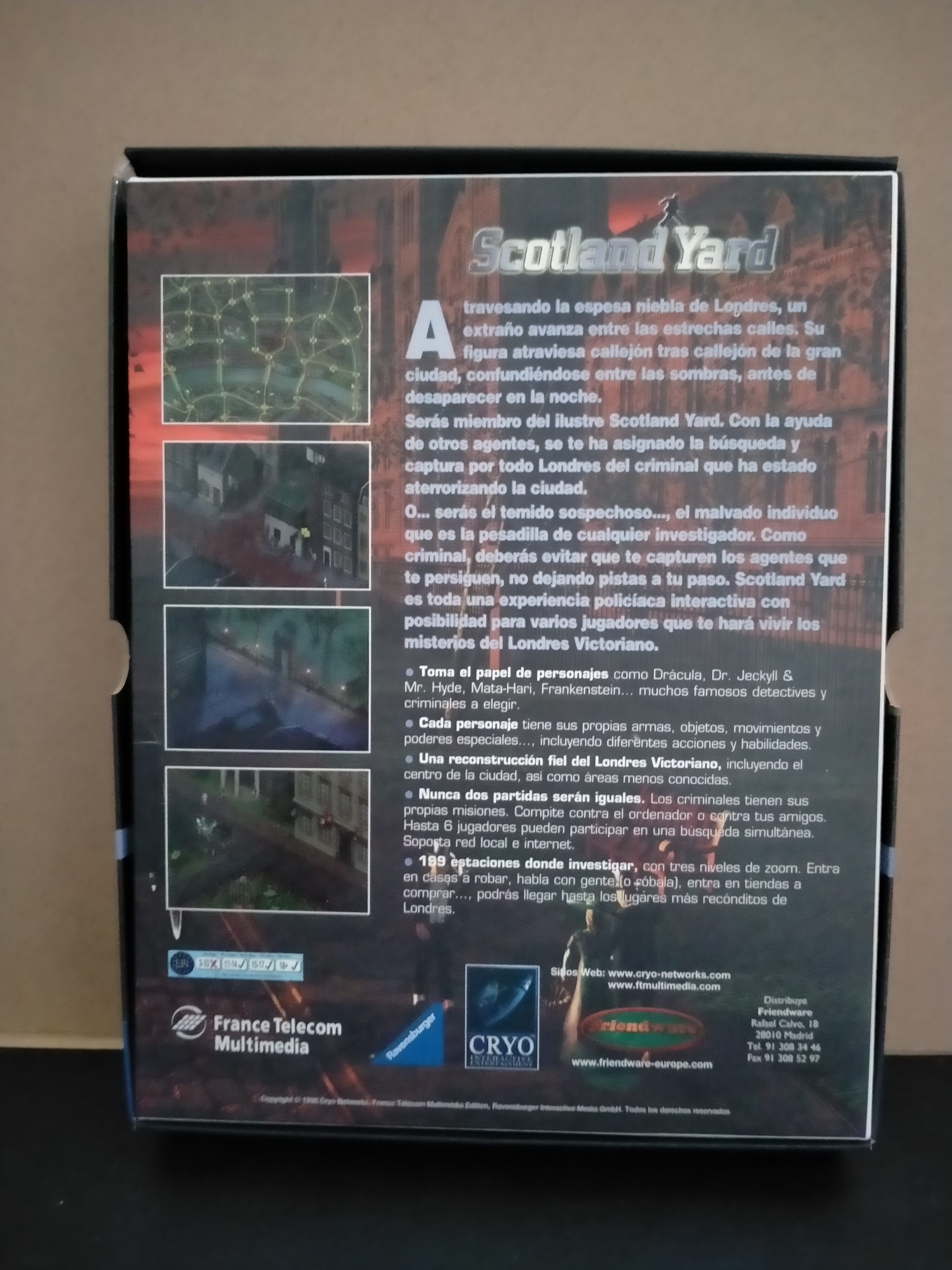 Imagen documental 2 de Scotland Yard: A la Búsqueda de Mister X, formato Big Box, para Windows 95, Windows 98, Windows XP