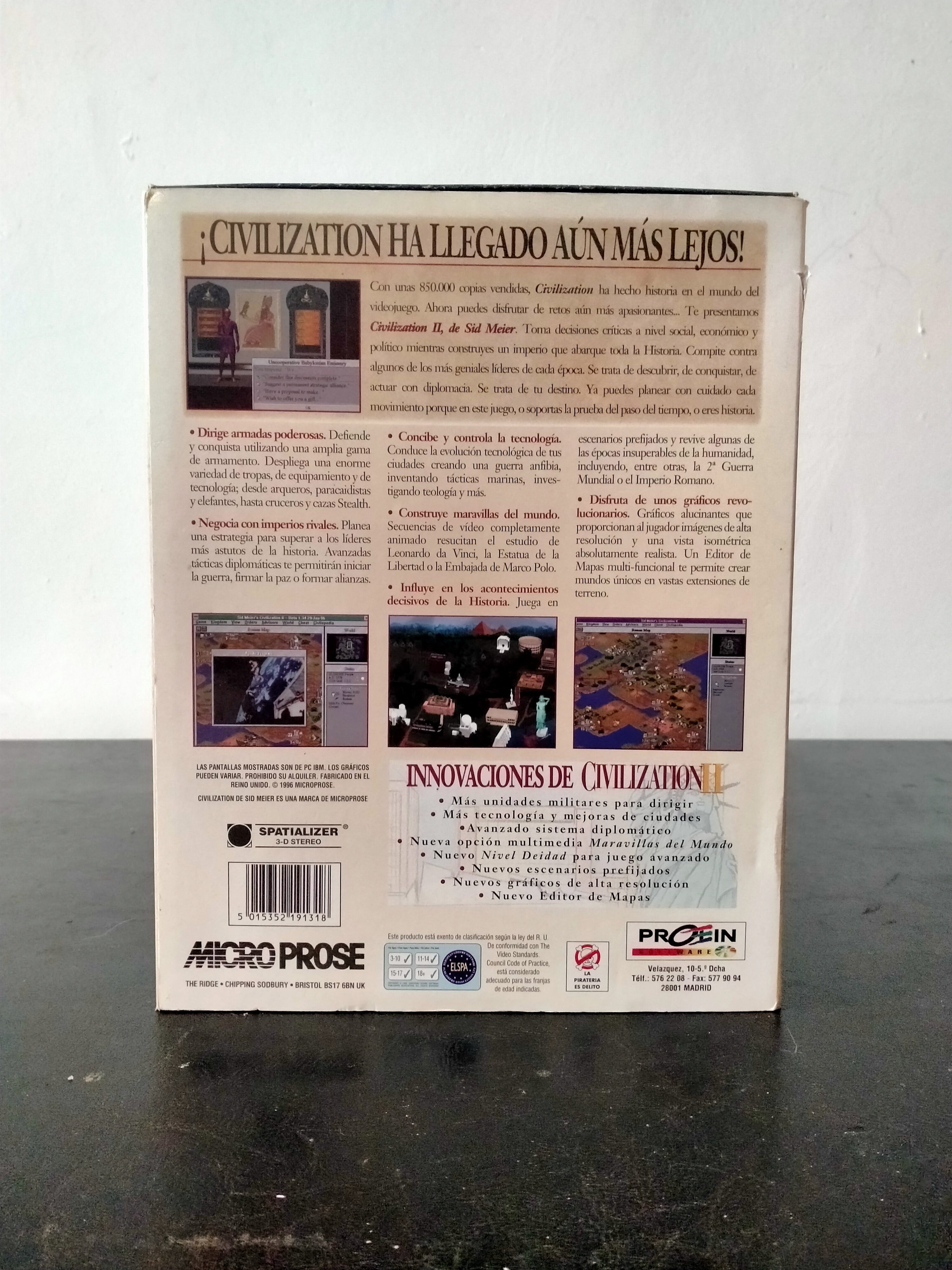 Imagen documental 2 de Sid Meier's Civilization II, formato Big Box, para Win3.x, Windows 95