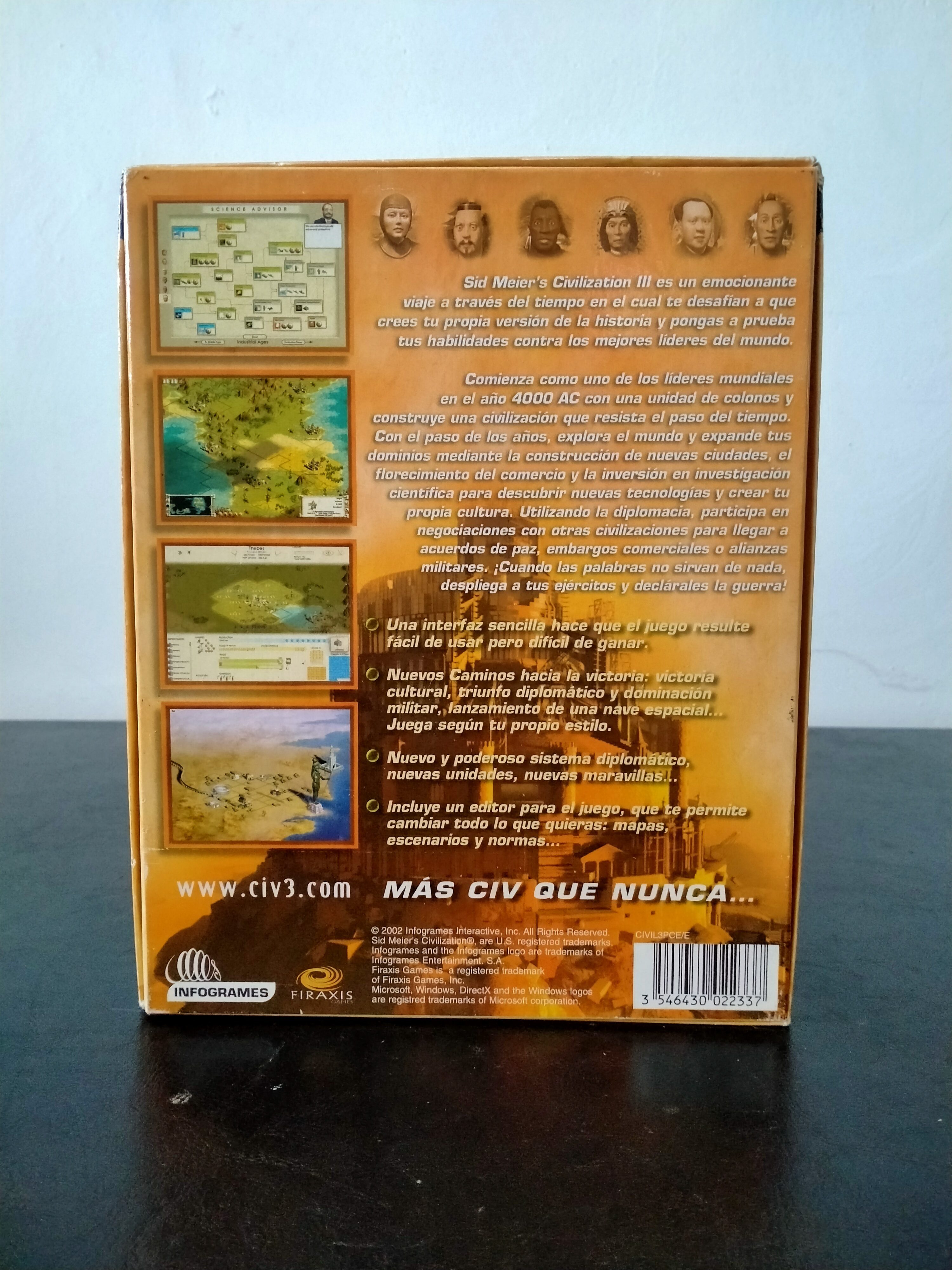 Imagen documental 2 de Sid Meier's Civilization III, formato Big Box, para Windows 95, Windows 98, Windows Me