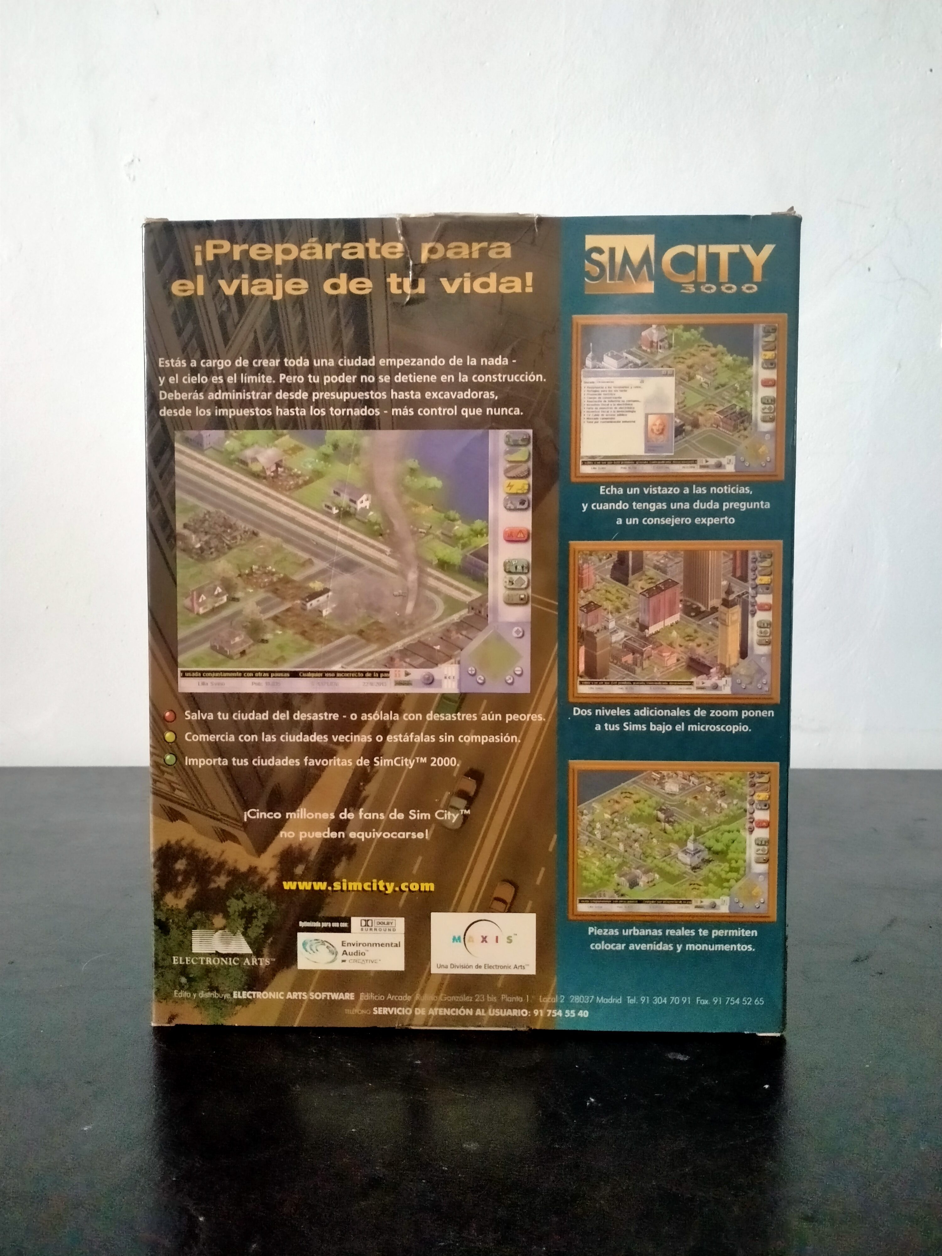 Imagen documental 2 de SimCity 3000, formato Big Box, para Windows 95, Windows 98, Windows Me