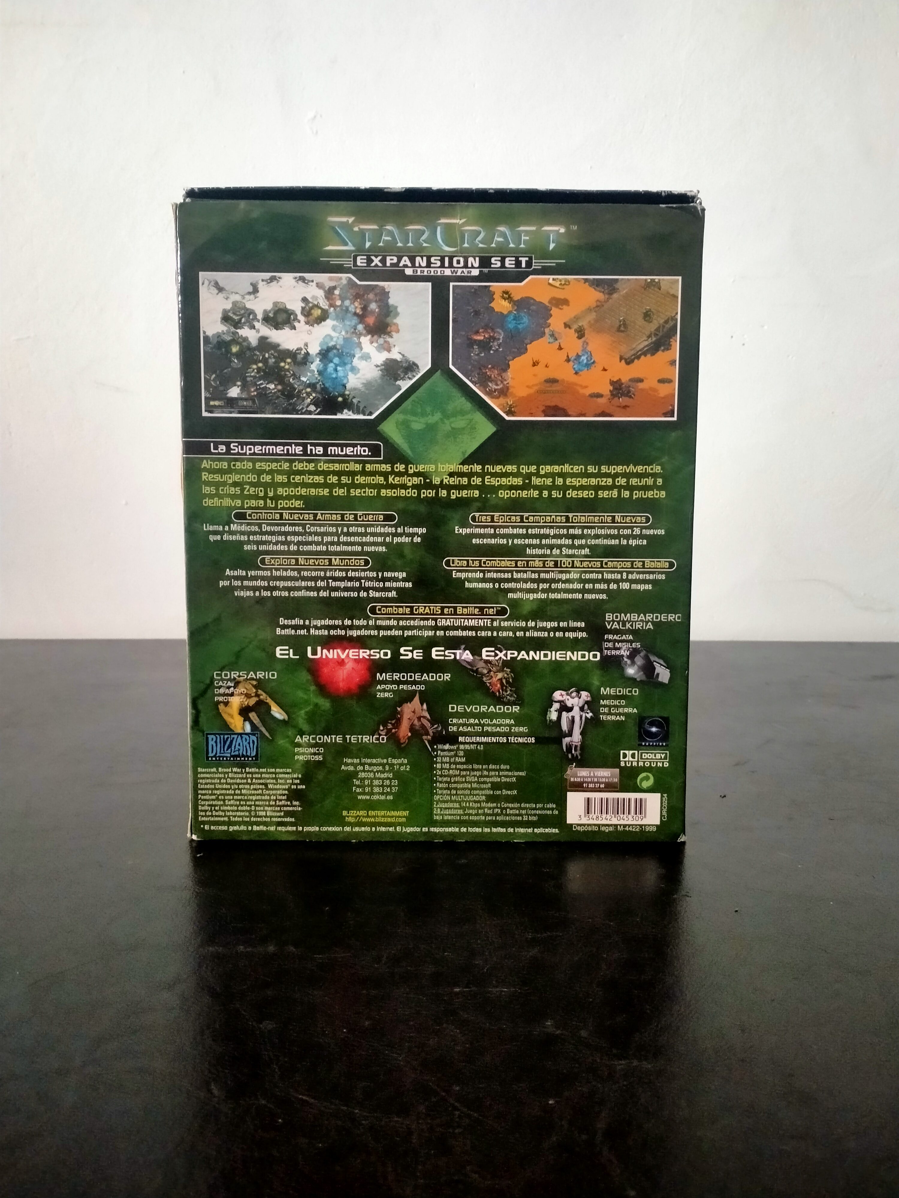 Imagen documental 2 de StarCraft: Brood War - Expansion Set, formato Big Box, para Windows 95, Windows 98, Windows NT