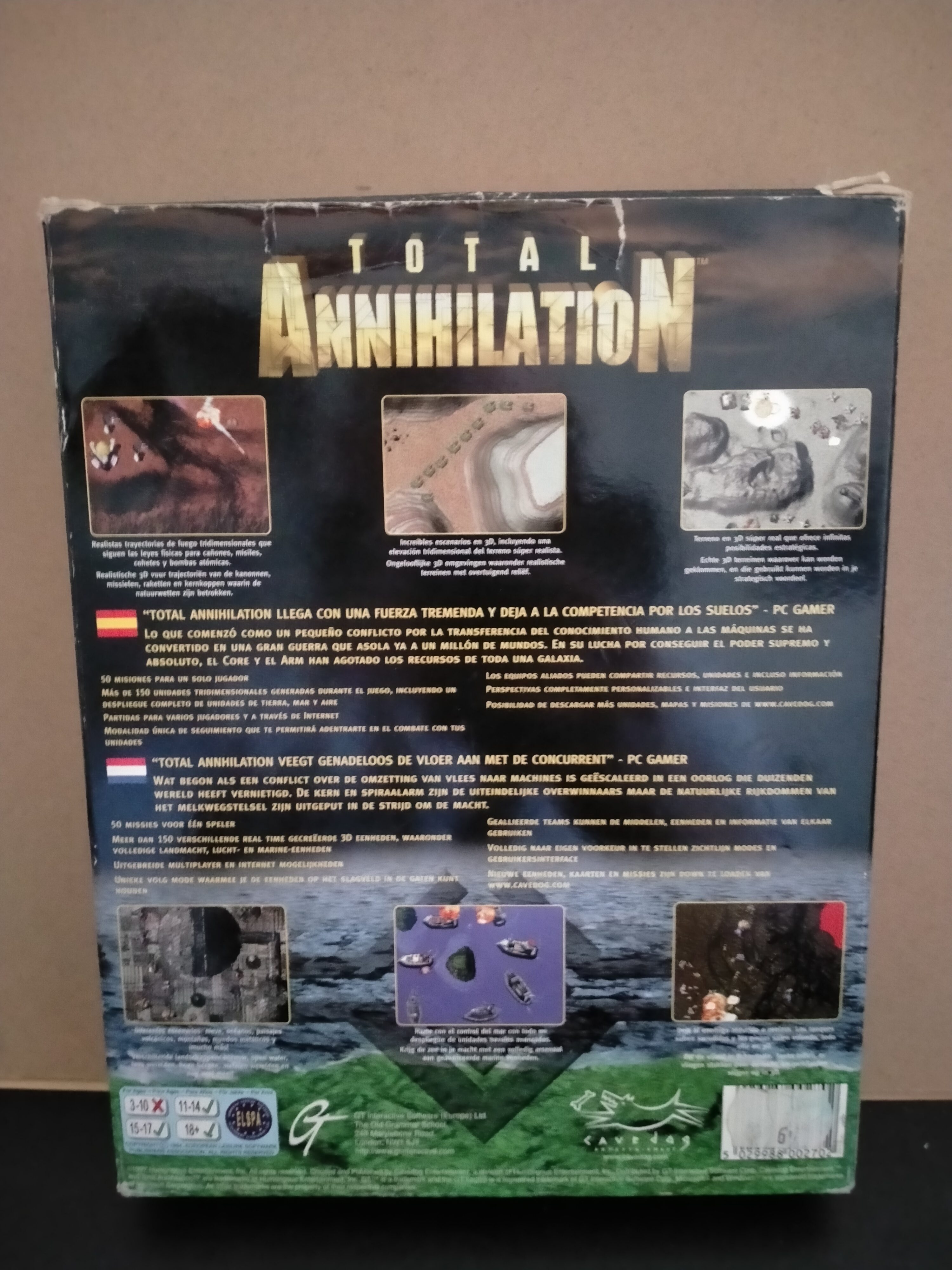 Imagen documental 2 de Total Annihilation, formato Big Box, para Windows 95, Windows 98, Windows NT