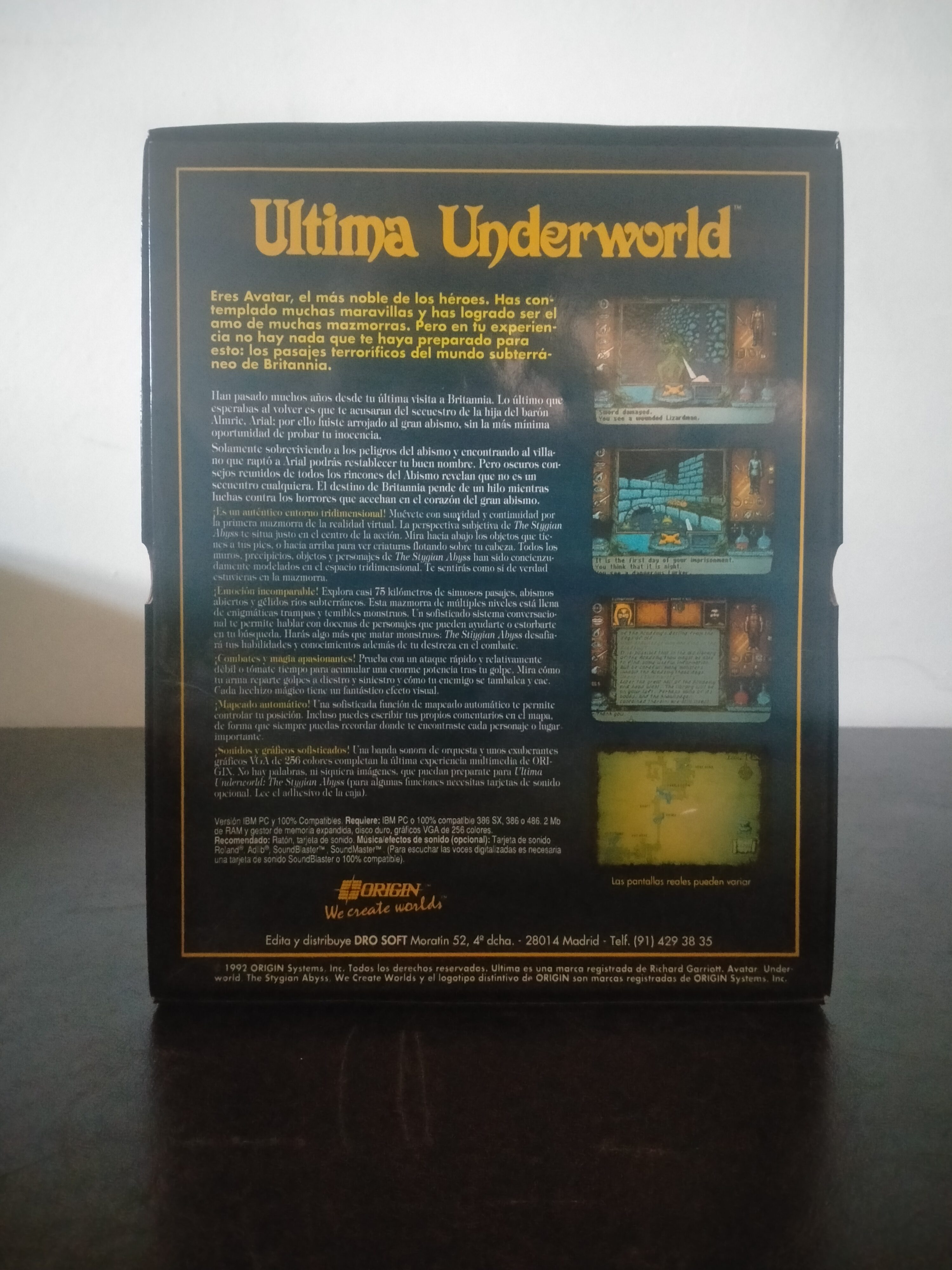 Imagen documental 2 de Ultima Underworld: The Stygian Abyss, formato Big Box, para MS-DOS